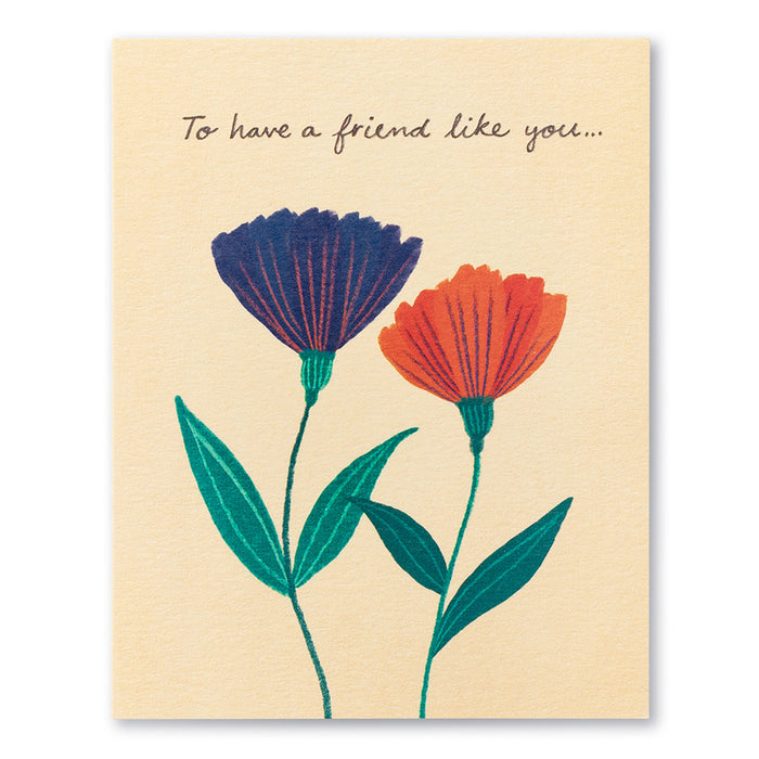 TO HAVE A FRIEND LIKE YOU…