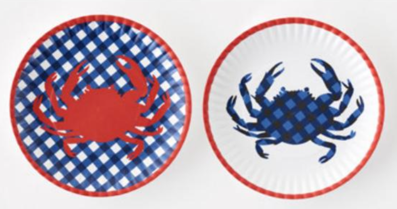 Melamine Crab Plates Set of 4, Assorted 2 styles - A. Dodson's