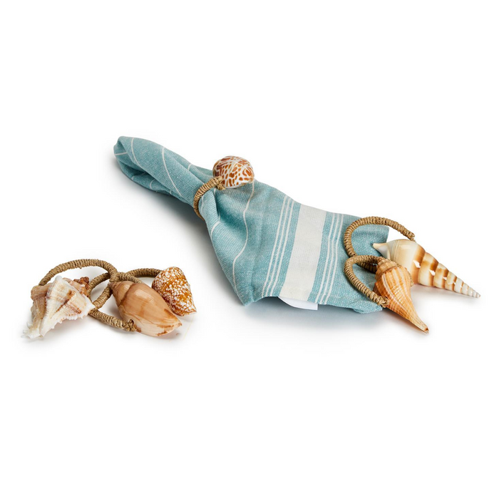 Seashell Napkin Ring with Jute Ring Assorted 6 Styles