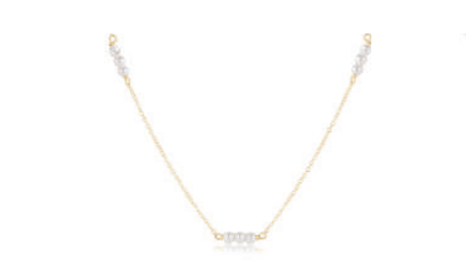 17" Choker Joy Simplicity Chain  Gold - 3mm Pearl by enewton