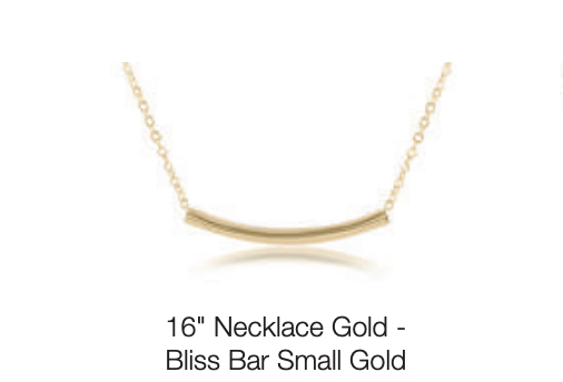 16" Necklace Gold - Bliss Bar Small  Gold by enewton