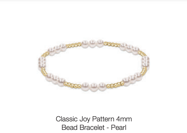 Classic Joy Pattern 4mm Bead Bracelet - Pearl by enewton - A. Dodson's