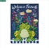 Whimsical Frog Garden Applique Flag - A. Dodson's