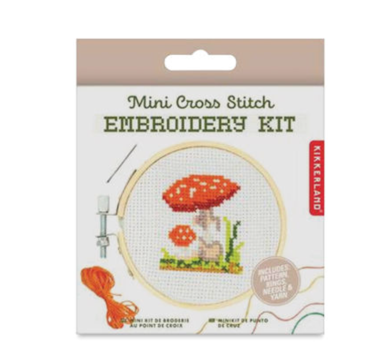 Mini CrossStitch Embroidery Kit Mushroom - A. Dodson's