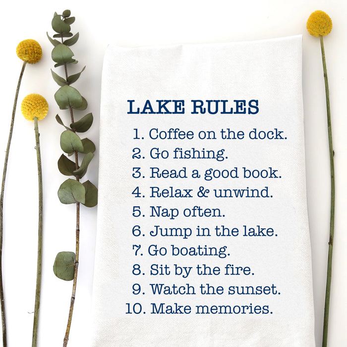 TEA TOWEL: LAKE RULES