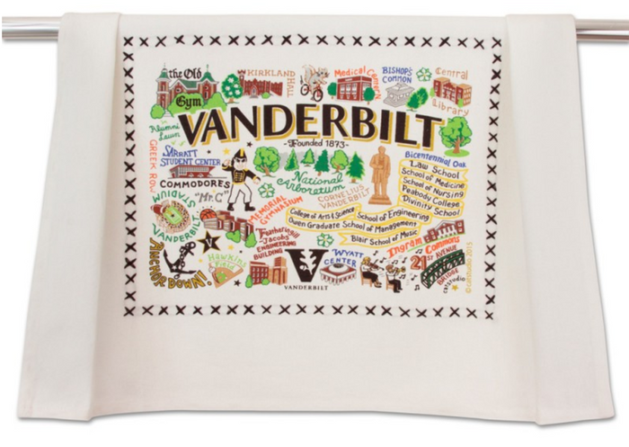 VANDERBILT UNIVERSITY DISH TOWEL BY CATSTUDIO