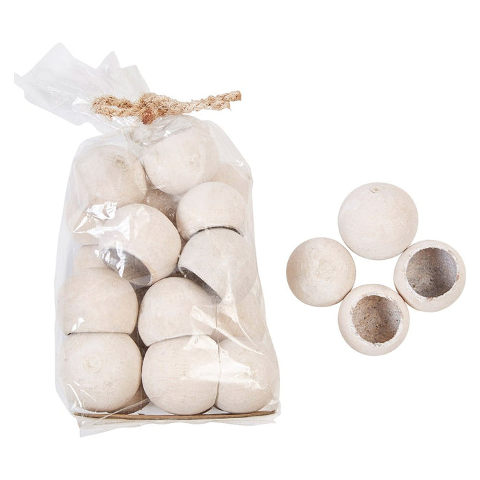 Dried Natural Bell Cup in Bag, Whitewash Finish (20 pc)