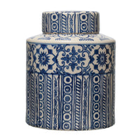 Decorative Stoneware Ginger Jar with Pattern