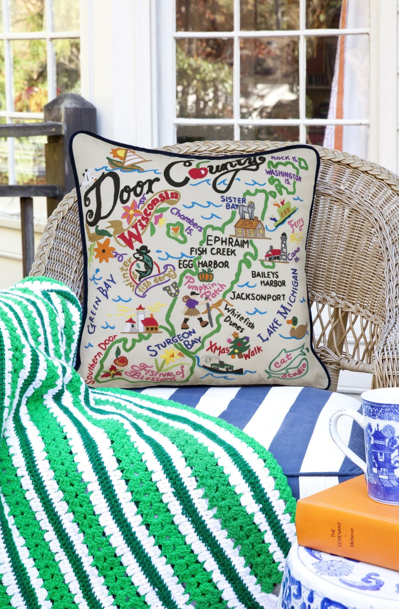 DOOR COUNTY PILLOW BY CATSTUDIO - A. Dodson's