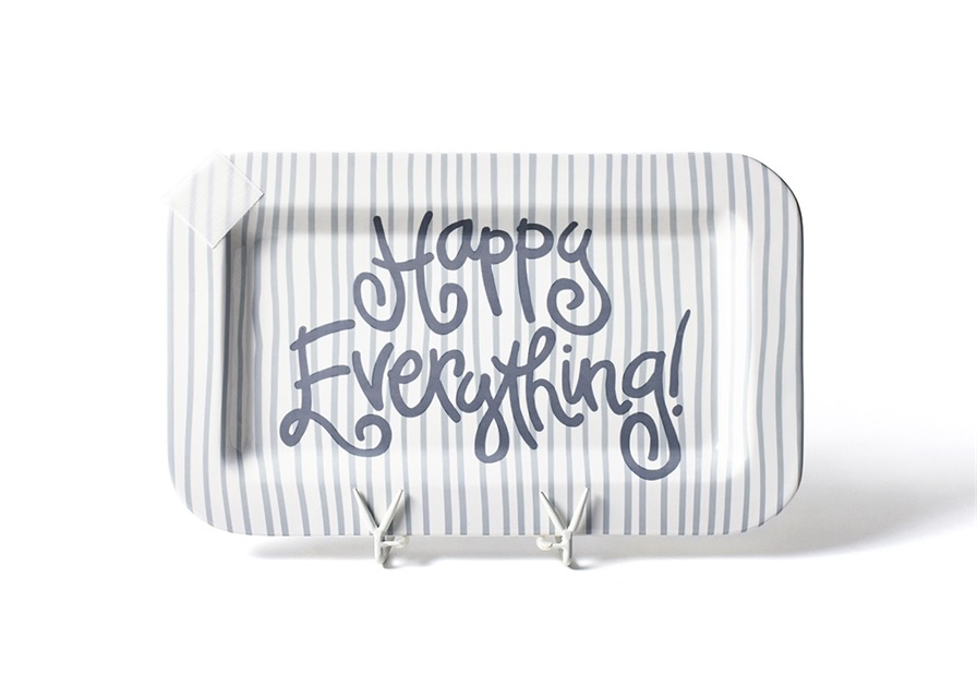 HAPPY EVERYTHING STONE SKINNY STRIPE HAPPY EVERYTHING MINI RECTANGLE PLATTER - A. Dodson's