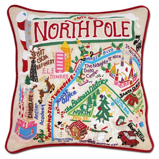 NORTH POLE CITY PILLOW BY CATSTUDIO