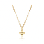 16" choker classic gold - signature cross small gold charm by enewton