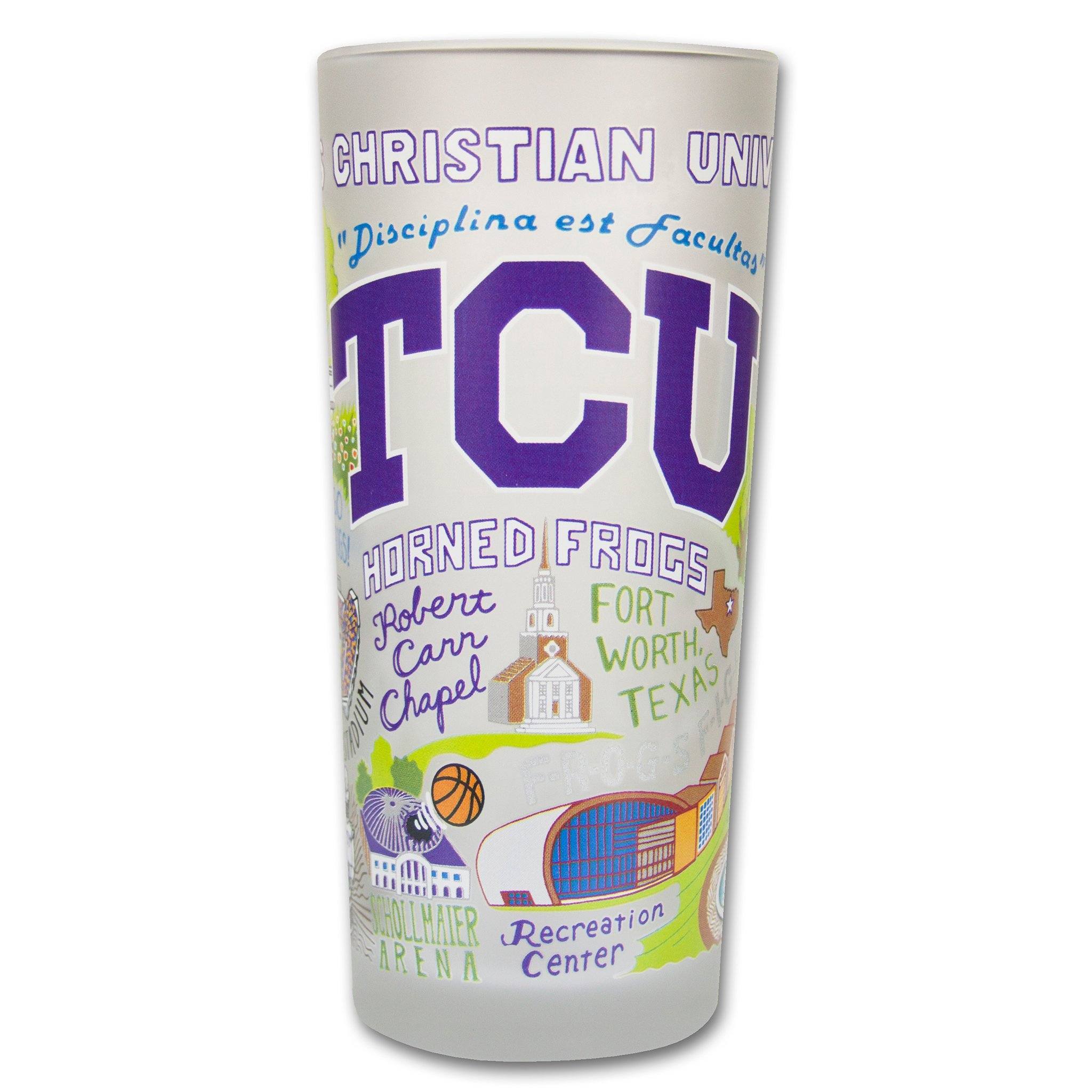 TEXAS CHRISTIAN UNIVERSITY GLASS BY CATSTUDIO - A. Dodson's