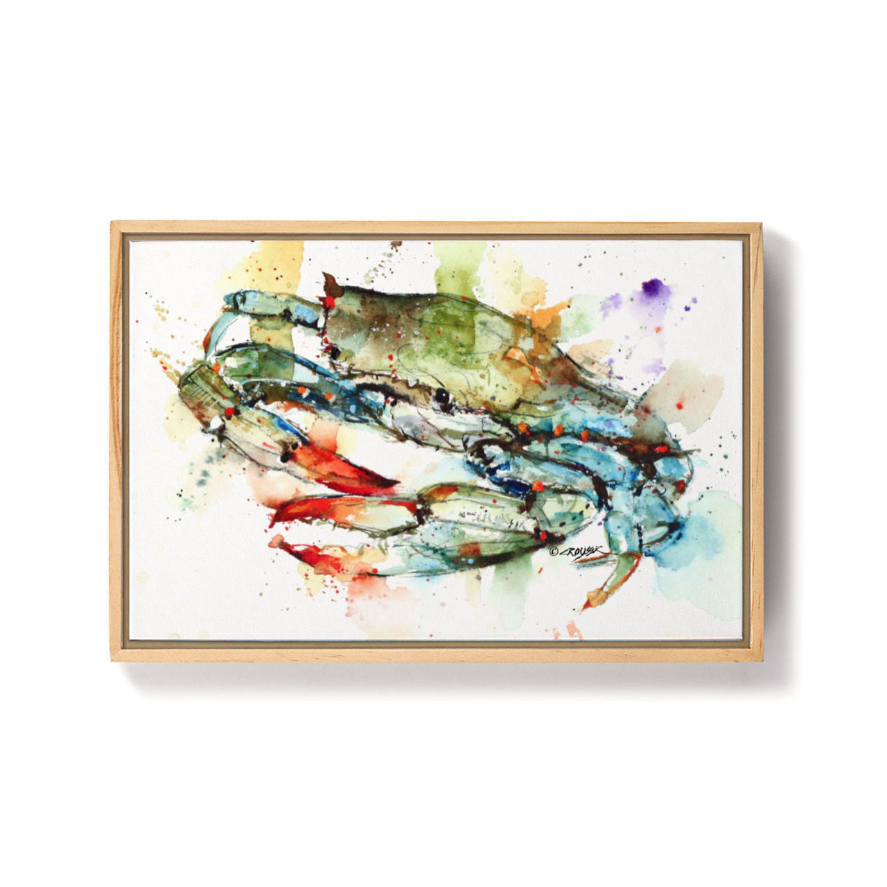 Dean Crouser Blue Crab Framed Canvas Wall Art - A. Dodson's